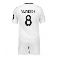 Fotbalové Dres Real Madrid Federico Valverde #8 Dětské Domácí 2024-25 Krátký Rukáv (+ trenýrky)